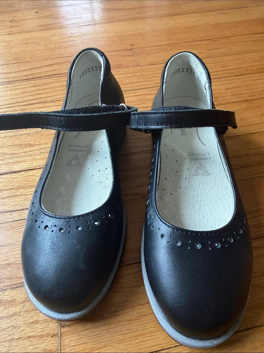 Girls Black Strap Dress Shoes